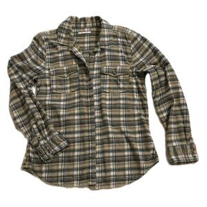 Women’s O'Neill Tan and Black Plaid Casual Shirt